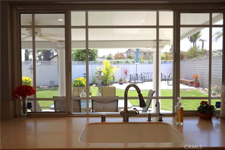 Kitchen view to backyard