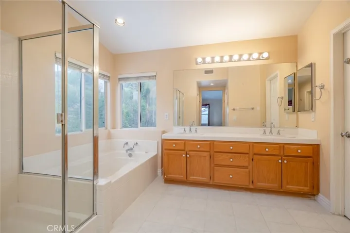 Primary bath has walk in closet