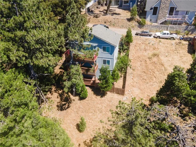 Drone view rear of house