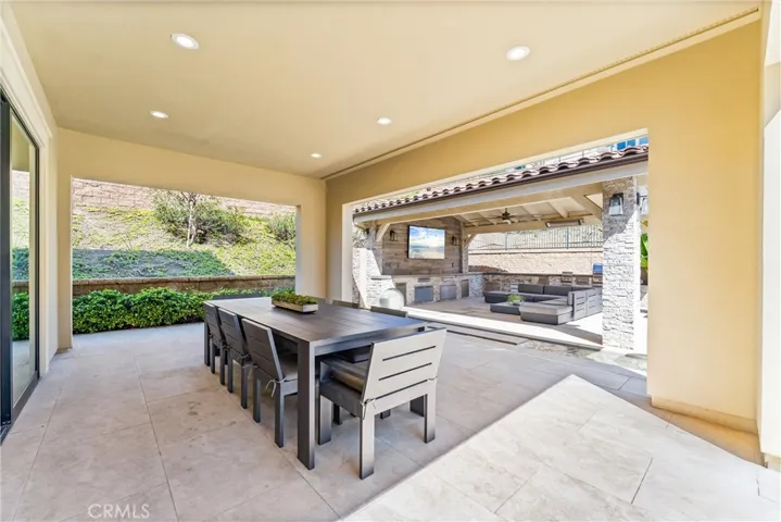 A covered patio off the breakfast nook.
