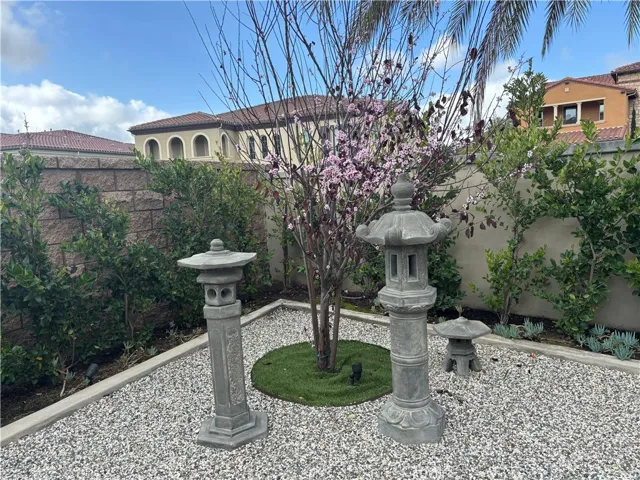 A Zen garden outside of the parent's suite.
