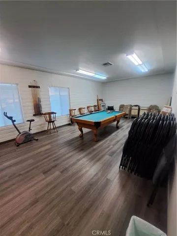 pool room in the clubhouse