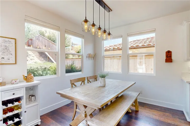 Dining room directly connected to the kitchen.