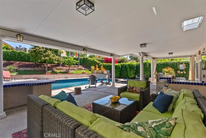 Relax in this spacious covered patio.