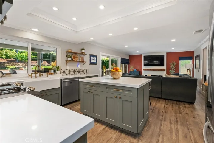 Open floor plan with the kitchen & family room.