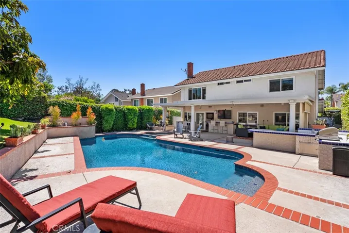 Beautiful pebble tech pool & spa.