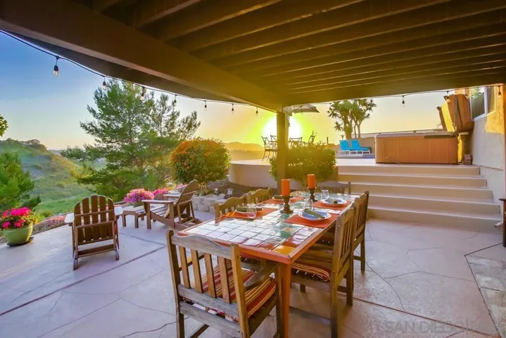 Covered patio with view!