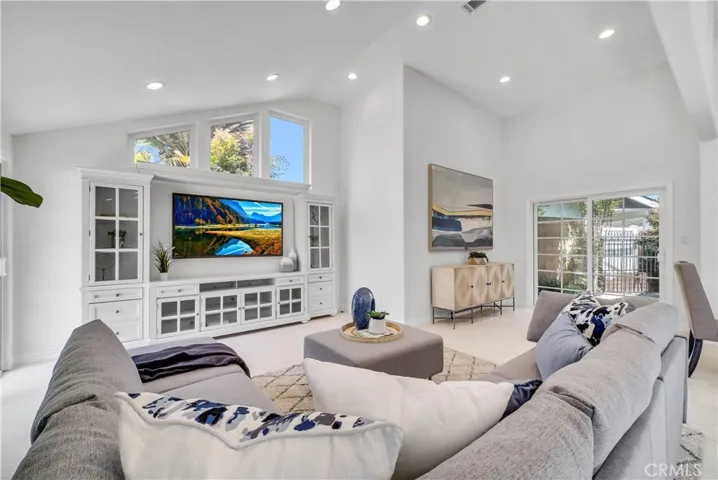 Family Room with Marble Flooring