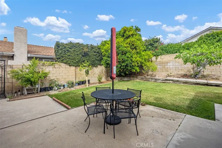Enjoy eating your meals out back.