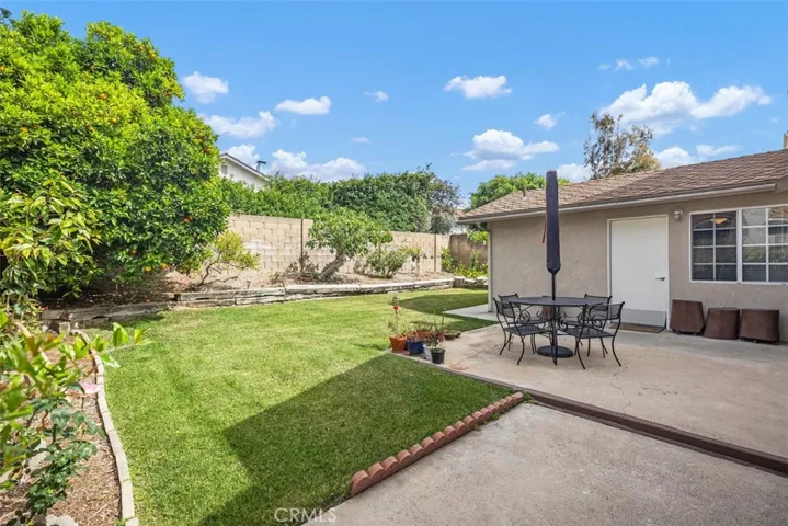 Spacious backyard & patio area.