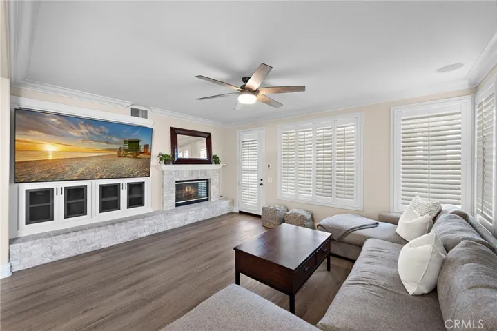 Family Room opens to expansive entertainers' backyard.