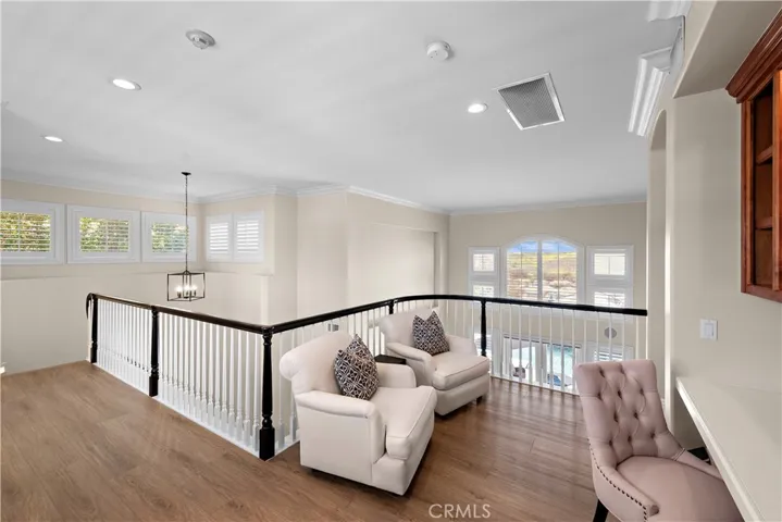 Landing perfect for a reading room with built in desk.