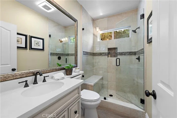 Full remodeled downstairs bathroom, directly off guest bedroom.