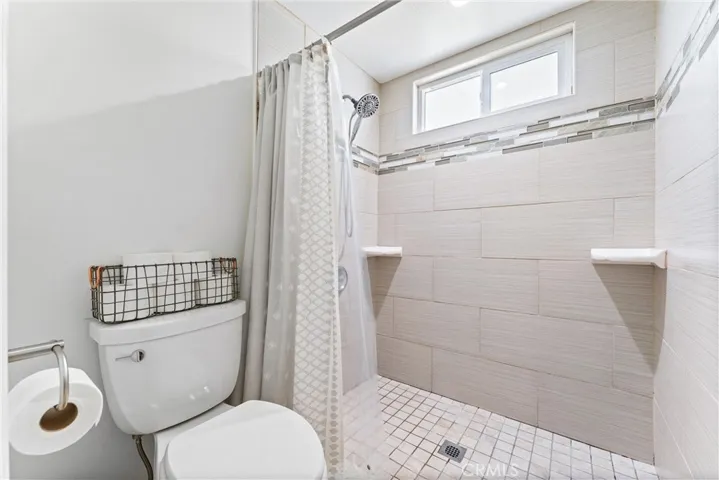 Bathroom #2 has a large walk-in shower.
