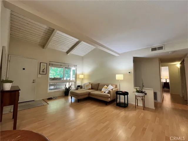 Living Room with partial vaulted ceiling