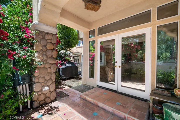 French doors off the kitchen eating area.