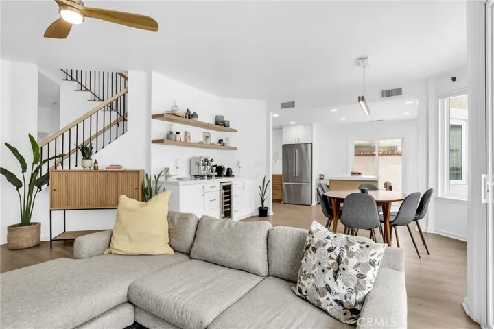 Open Living Room & Dining Area