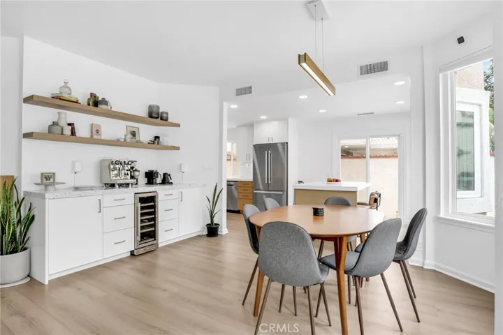 Dining Area w/ Built-in Cabinetry & Wine Fridge