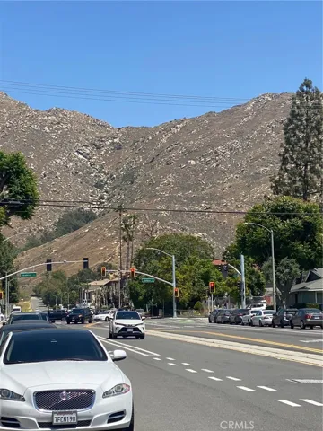 Looking from the college back to subject property