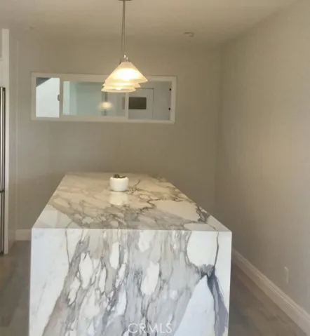 Custom built island with Porcelain counter tops