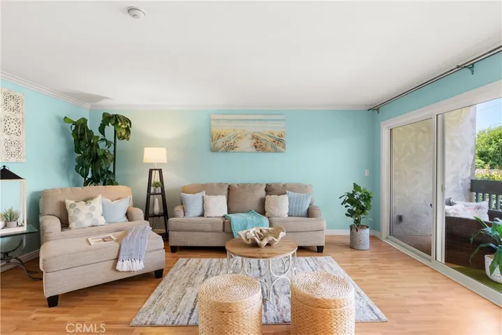 Living room with laminated floors