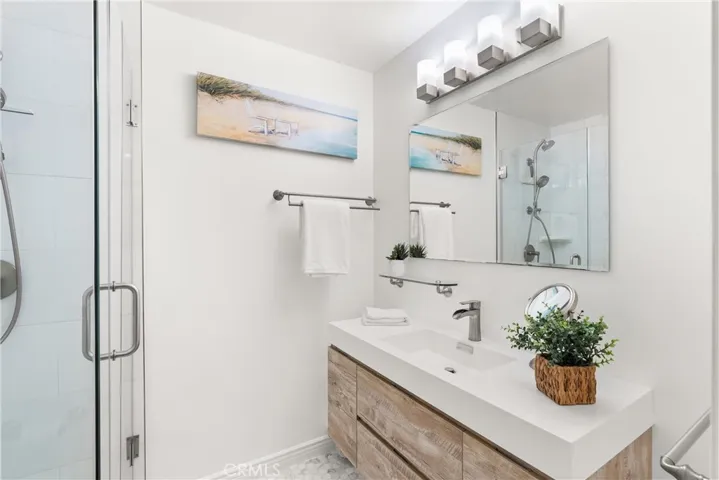 View of the master bathroom sink