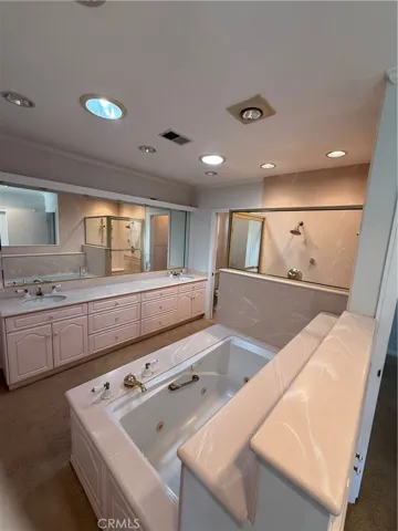 Primary bathroom, Jacuzzi, tub and shower