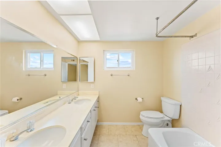 Dual Sinks in Hall Bathroom