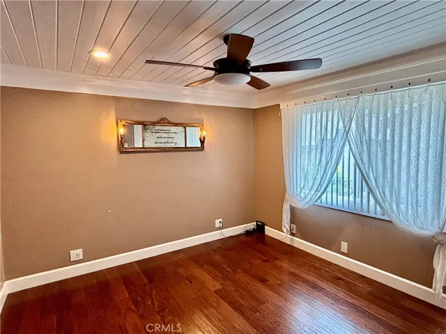 One bedroom. Notice the detailed ceiling.