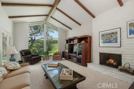 Living room with fireplace