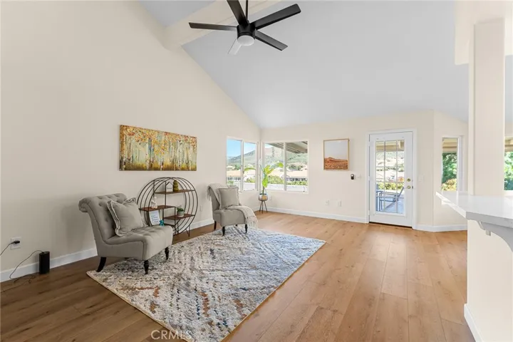 family room open to kitchen