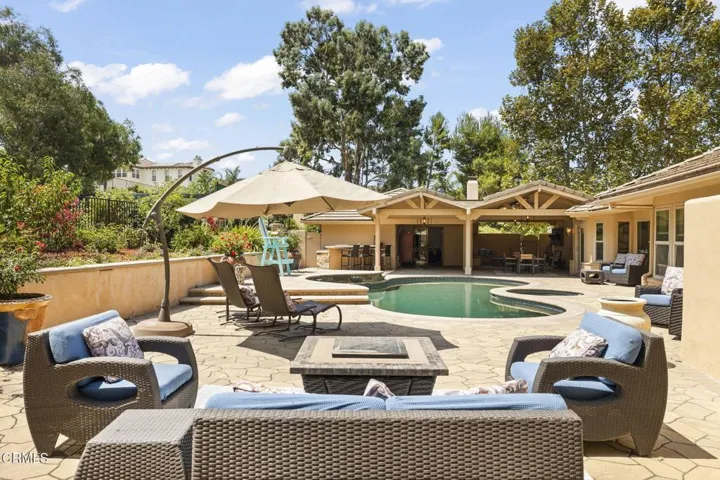 Pool from back fire pit