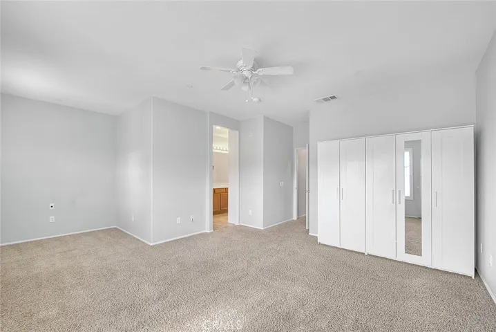 Extra closet storage in the primary bedroom
