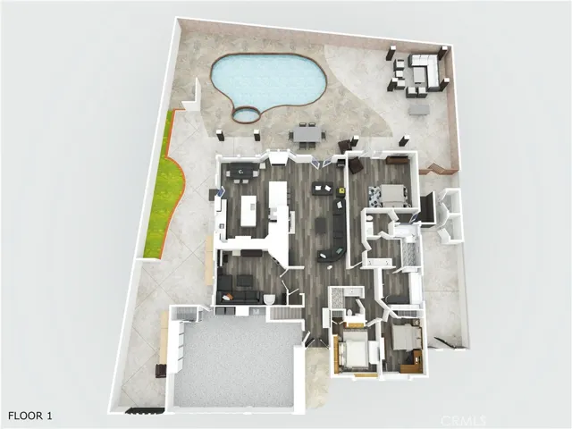 1st Floor 3D Rendering