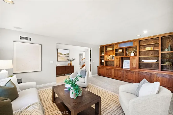 Formal living room with beautiful built-ins