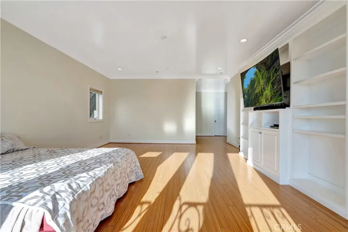 Primary bedroom from french doors