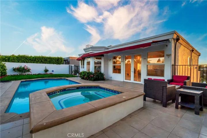 Pool and spa from back fence left side