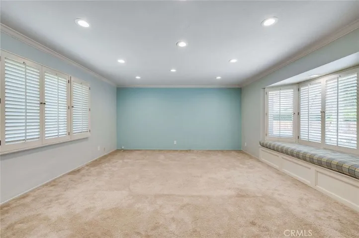 Generous Family Room with Bay Window and Seat