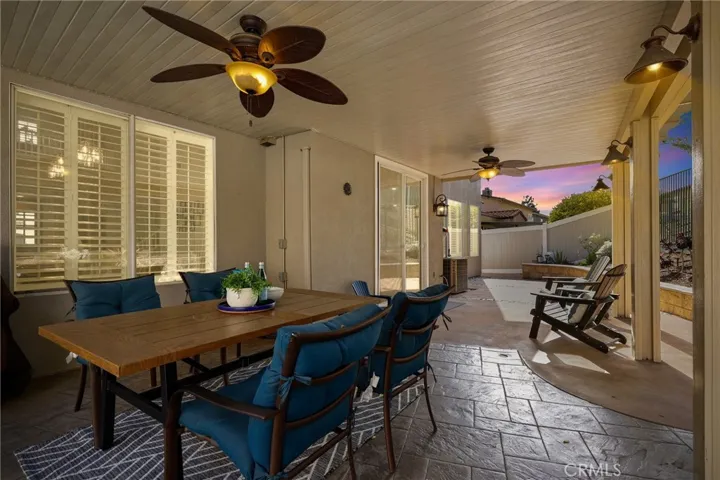 Covered patio sunset