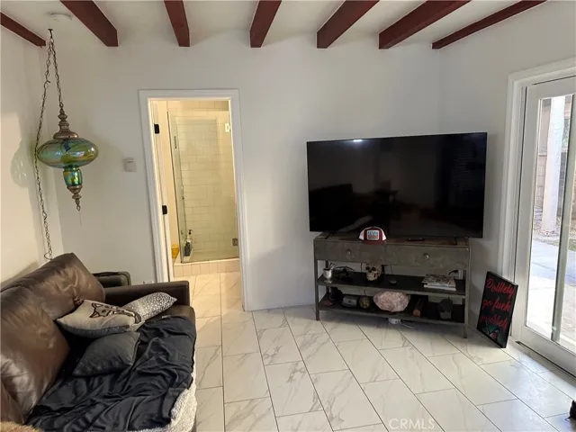 living room off patio unit b