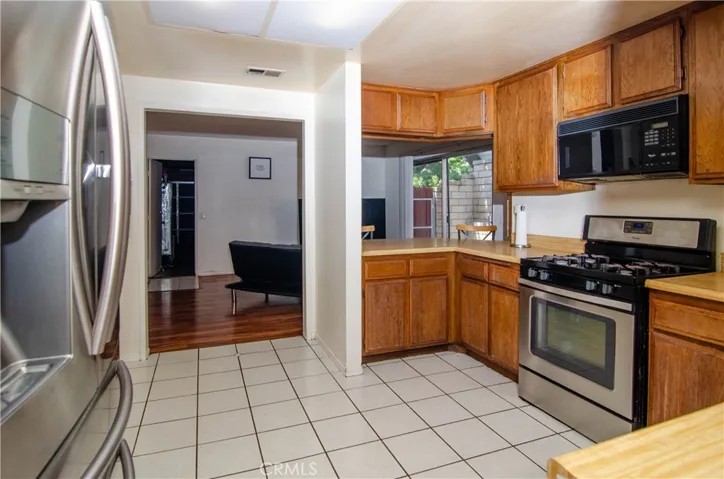 Kitchen and pass through countertop with seating