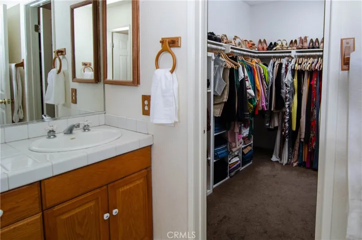 Primary bathroom with walk-in closet