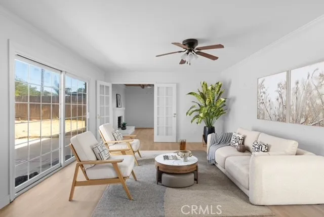 Virtually staged living room