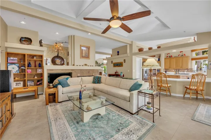 Living Room from kitchen (Couch position covers wood burning fireplace)
