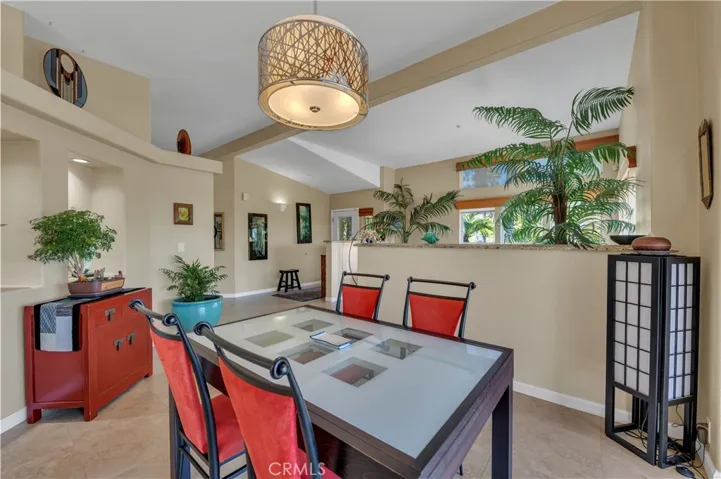 Dining area facing towards front door