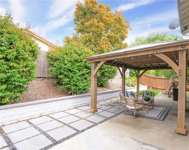 Backyard patio area