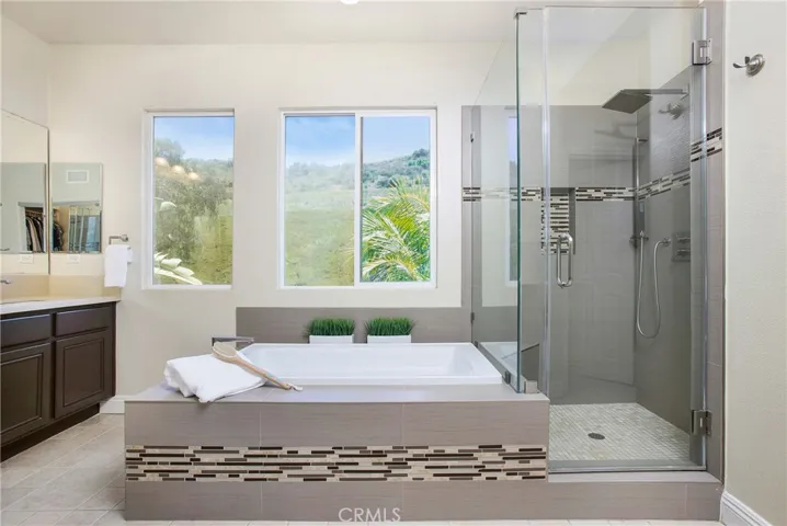 Large soaking tub
