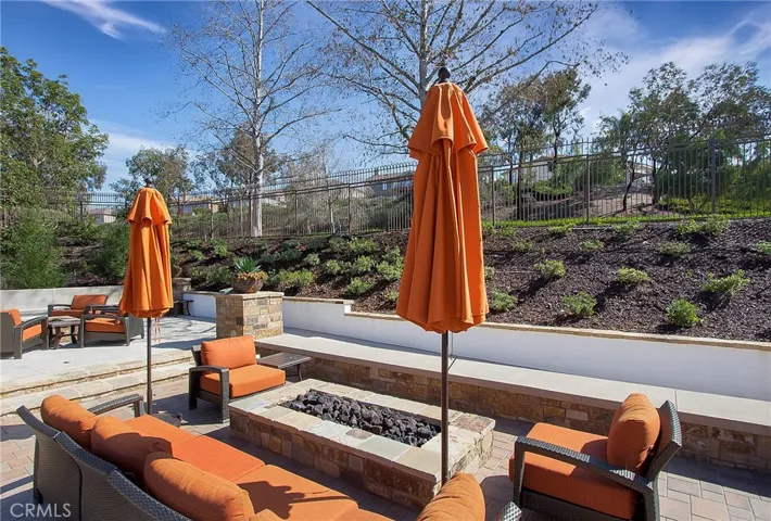 Oak Tree Pool area with firepits is like being on vacation