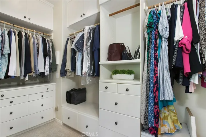 Spacious walk-in closet with organizers