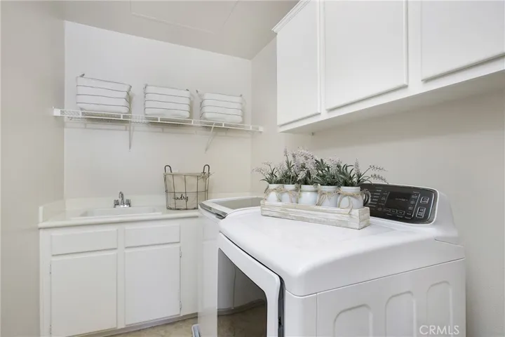 Convenient upstairs laundry